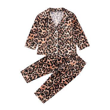 Long Sleeve Leopard Toddler Pajama Set   