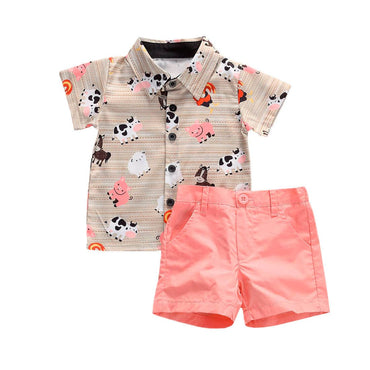 Animals Pink Shorts Toddler Set