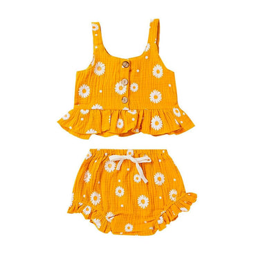 Daisy Ruffled Toddler Set Yellow 9-12 M