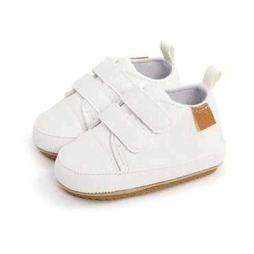 Buckle Strap Solid Baby Shoes White 1 