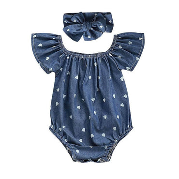 Blue Hearts Baby Romper