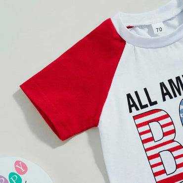 Short Sleeve All American Boy Baby Set