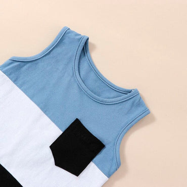 Sleeveless Blue Shorts Baby Set