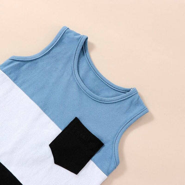 Sleeveless Blue Shorts Baby Set