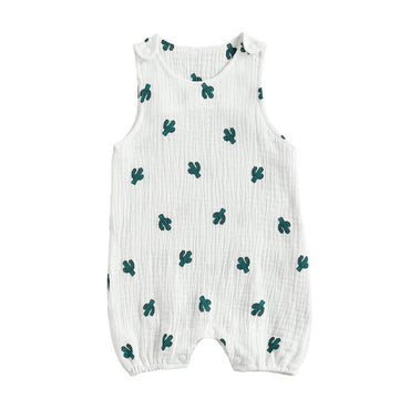 Linen Cactus Baby Romper
