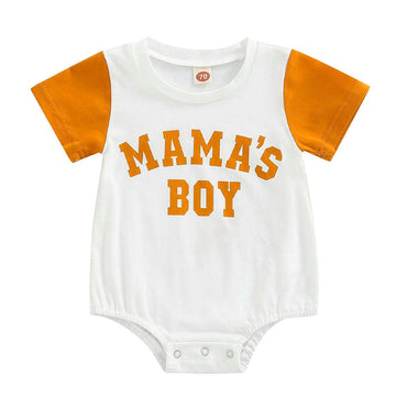 Mama's Boy Baby Bodysuit Mustard Orange 0-3 M 