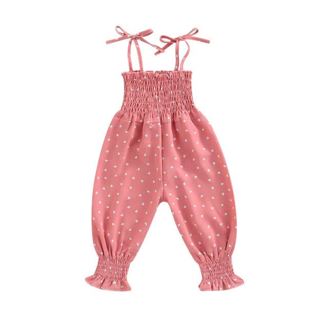 Toddler Girl Pink Hearts Jumpsuit The Trendy Toddlers