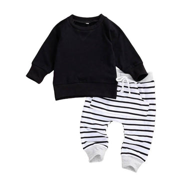 Black Striped Baby Set