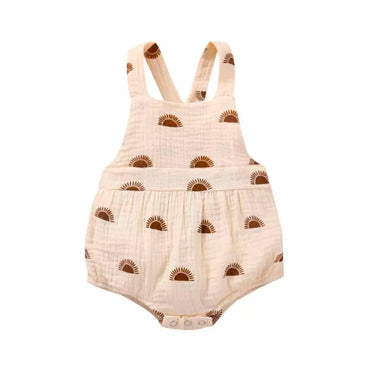Sunshine Linen Baby Romper Beige 3-6 M