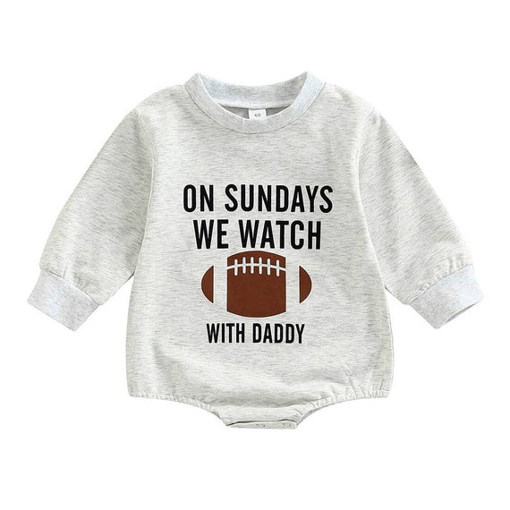 Long Sleeve Football Baby Bodysuit