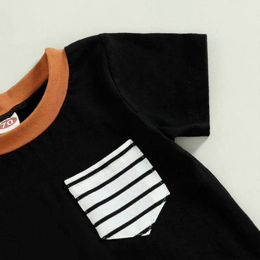 Black Striped Pocket Baby Jumpsuit