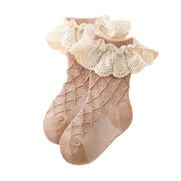 Vintage Lace Baby Socks Brown 0-12 M