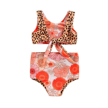 Leopard Floral Toddler Swimsuit
