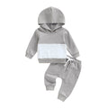 Solid Pants Hooded Toddler Set Gray 9-12 M 