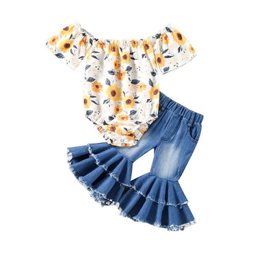 Sunflower Denim Flared Baby Set