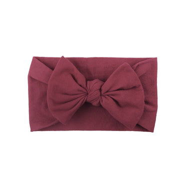 Solid Bow Headband Burgundy Red