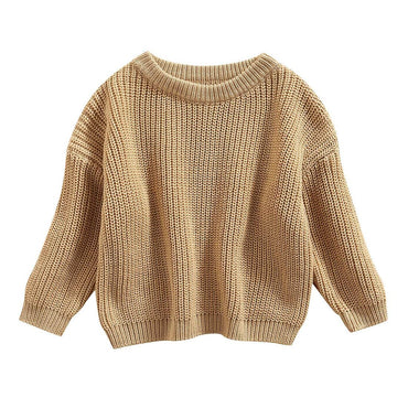 Knitted Solid Sweater Khaki 3-6 M