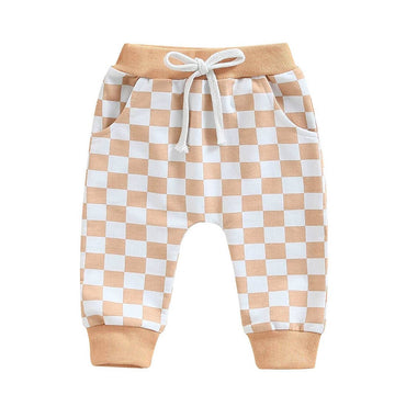 Tan Checkered Baby Pants
