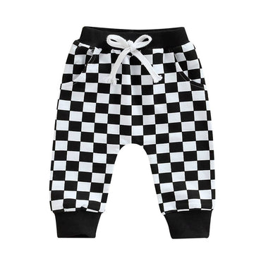 Black Checkered Baby Pants