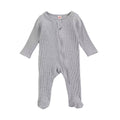 Solid Zipper Footed Baby Jumpsuit Gray 0-3 M 