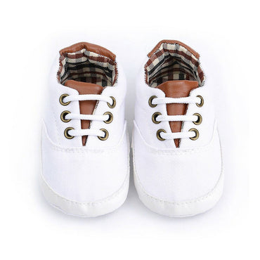 Plaid Boys Baby Shoes White 5 