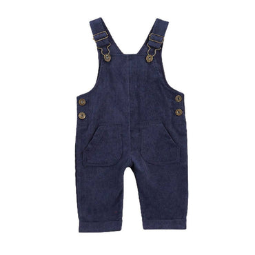 Solid Corduroy Baby Jumpsuit Navy Blue 3-6 M