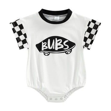 Bubs Checkered Baby Bodysuit Black 0-3 M