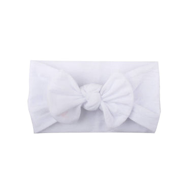 Solid Bow Headband White