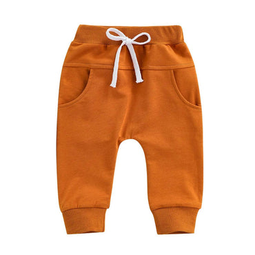 Brown Solid Baby Pants