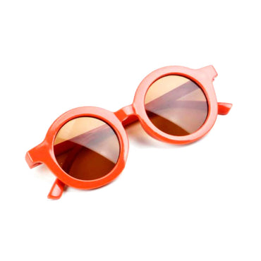 Solid Circle Sunglasses Red