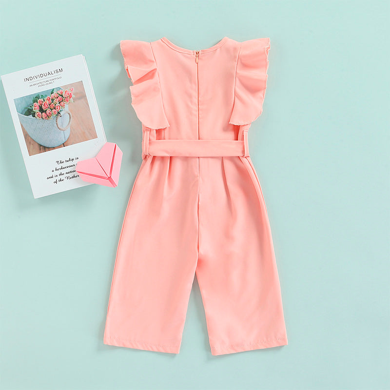 Pink Ruffled Toddler Jumpsuit   
