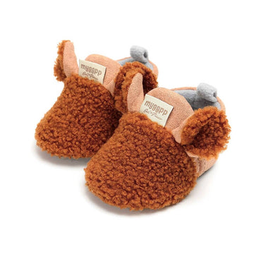 Plush Sheep Baby Shoes Brown 1