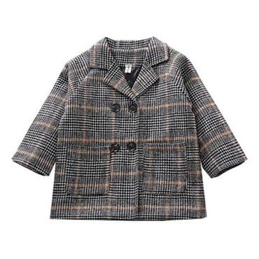 Double Breasted Plaid Toddler Jacket