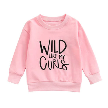 Wild Like My Curls Toddler Sweatshirt Pink 2T