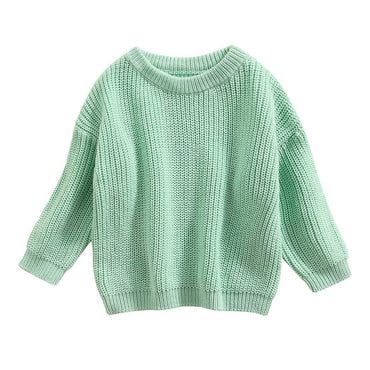 Knitted Solid Sweater Mint Green 3-6 M
