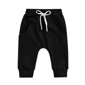 Black Solid Baby Pants