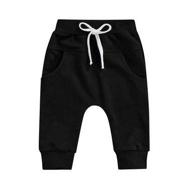 Black Solid Baby Pants