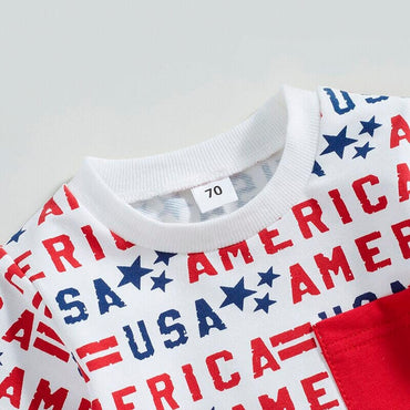 American Red Shorts Set