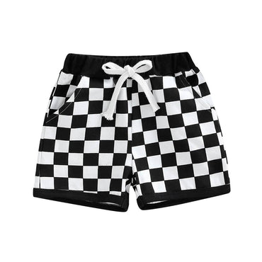 Checkered Baby Shorts Black 3-6 M