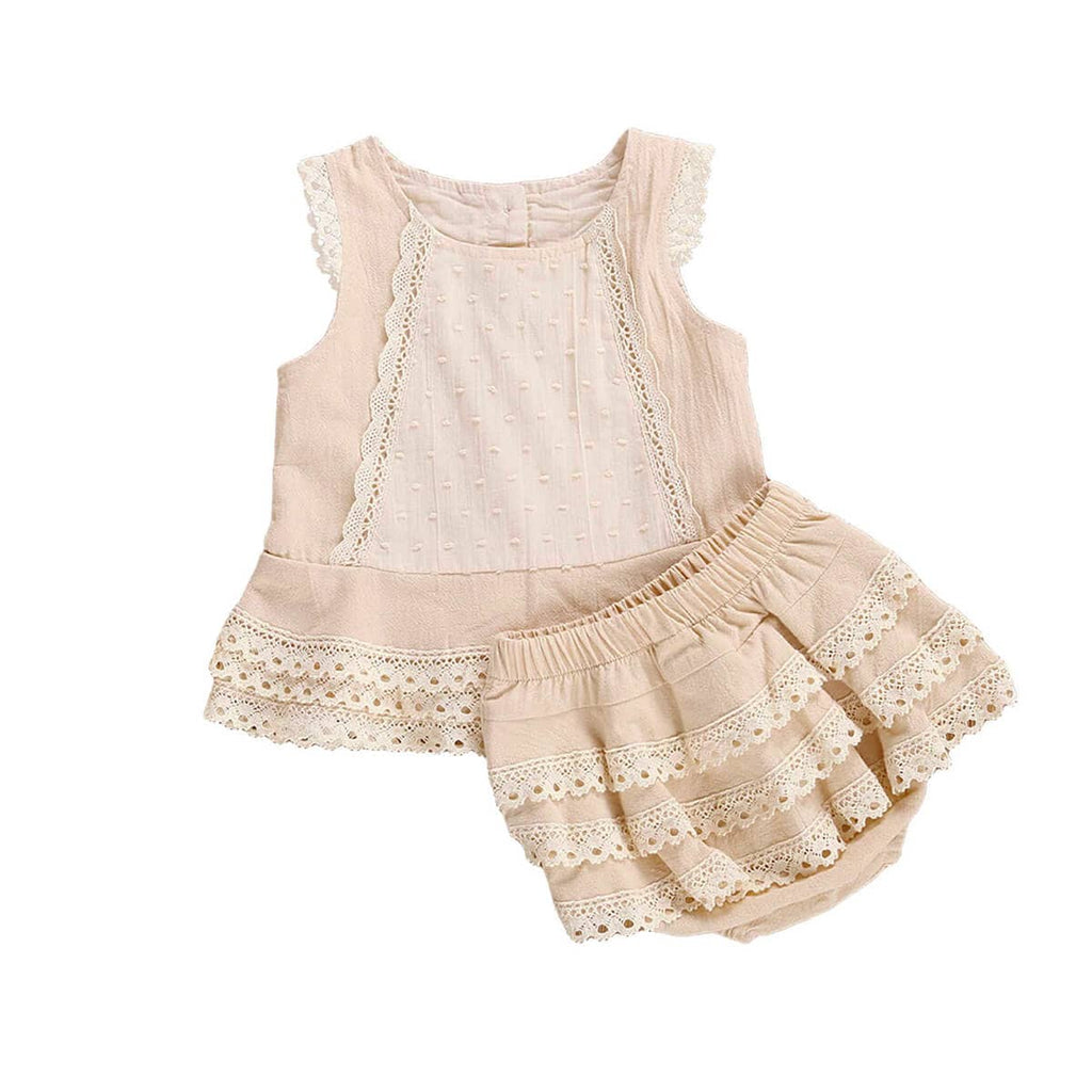 Toddler 2-Piece Hollow Out Sleeveless Dots Set