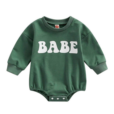 Long Sleeve Babe Baby Bodysuit Green 0-3 M