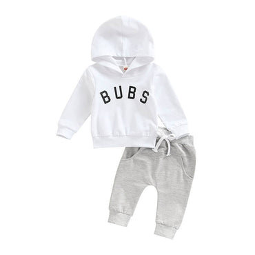 Bubs Hooded Baby Set White 3-6 M