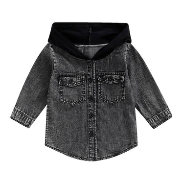 Denim Hooded Toddler Jacket Black 12-18 M