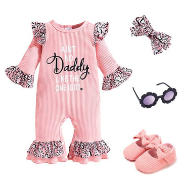 Best Daddy Leopard Baby Jumpsuit