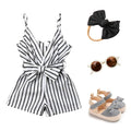 Bow Striped Baby Romper   