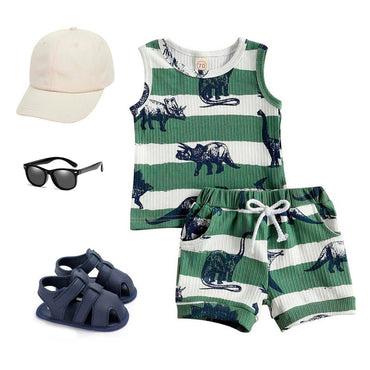 Dinosaurs Striped Baby Set
