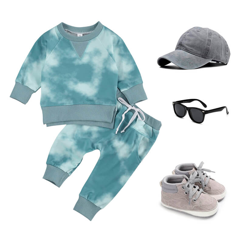 Unisex Baby Tie Dye Sweatshirt 2-Piece Clothing Set – The Trendy Toddlers