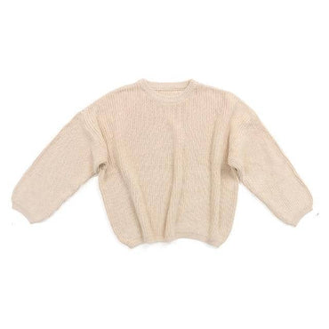 Solid Knitted Toddler Sweater Beige 9-12 M