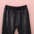 Black Leather Toddler Leggings   