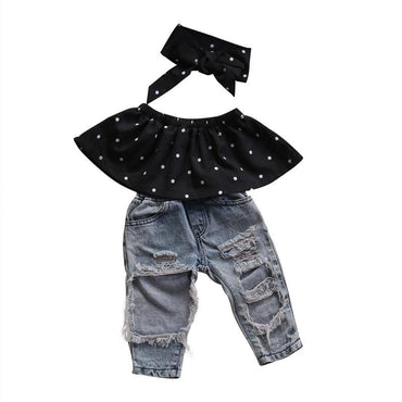 Polka Dot Jean Baby Set